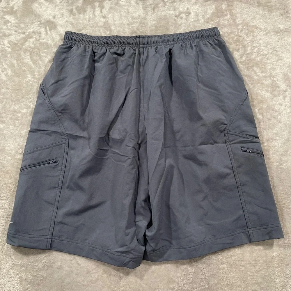 Vintage Nike Swim Trunks Mens XXL Gray Mesh Lined Cargo Pockets Shorts Y2K‎ NEW